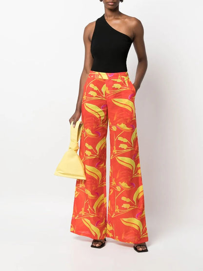 Floral Wide-Leg Trousers