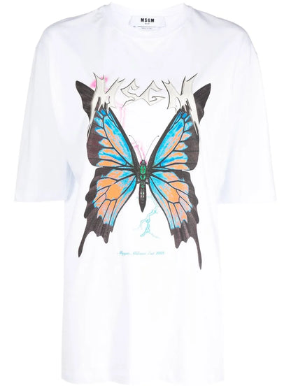 Butterfly-Print Short-Sleeve T-Shirt