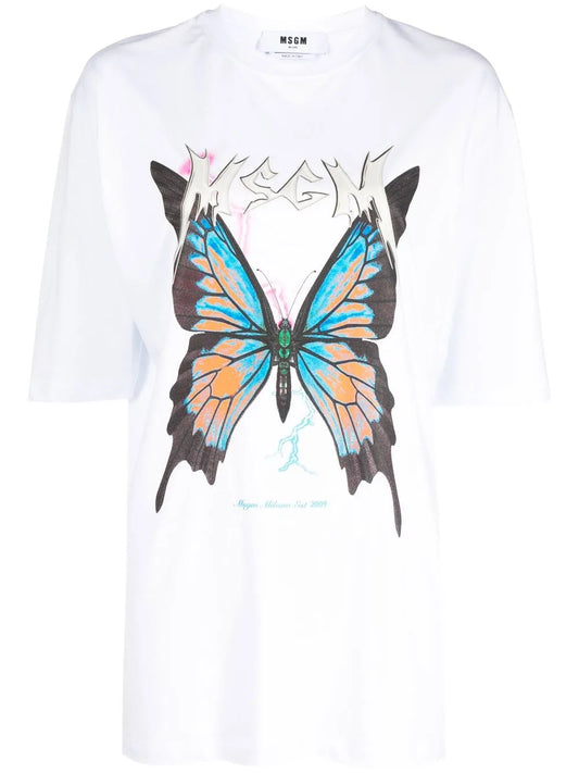 Butterfly-Print Short-Sleeve T-Shirt