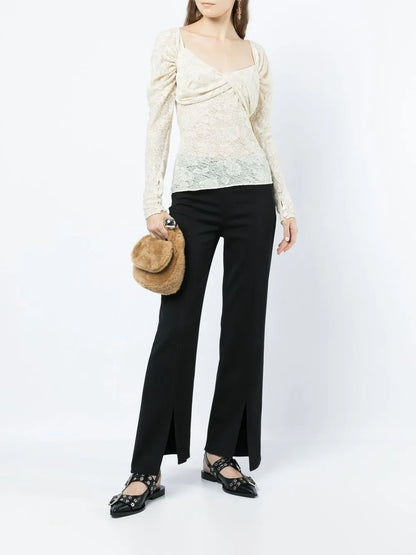 Semi-Sheer Lace Top
