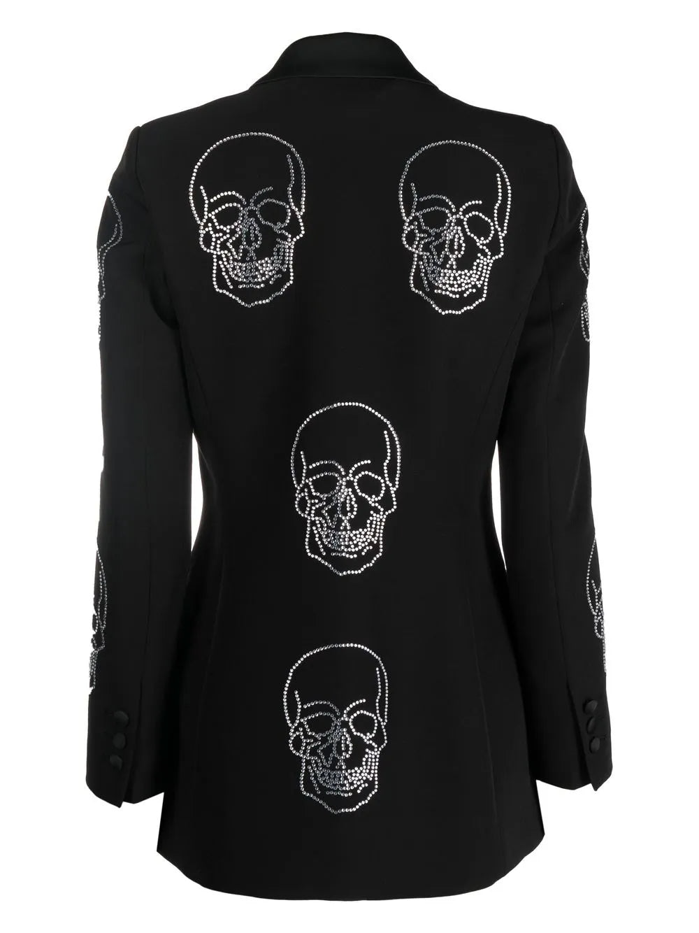Skull-Embellished Single-Breasted Coat