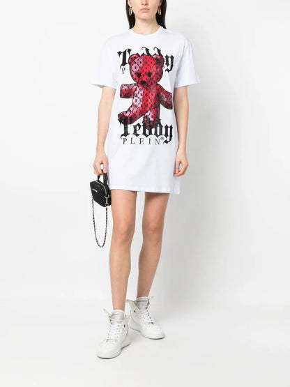 Teddy Plein Crystal-Embellished T-Shirt Dress