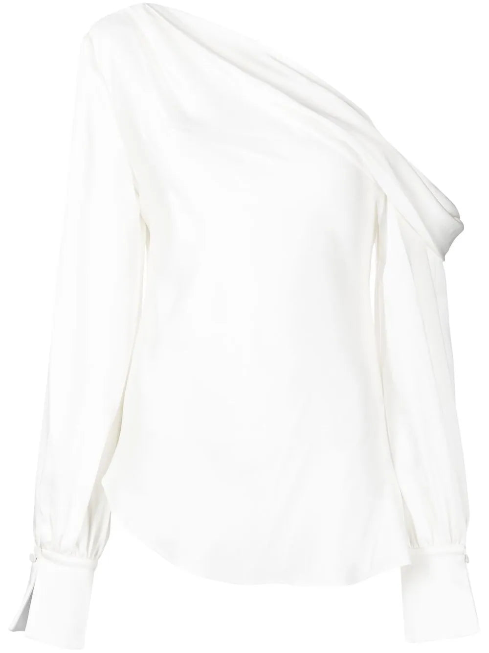 Alice Satin-Finish One-Shoulder Blouse
