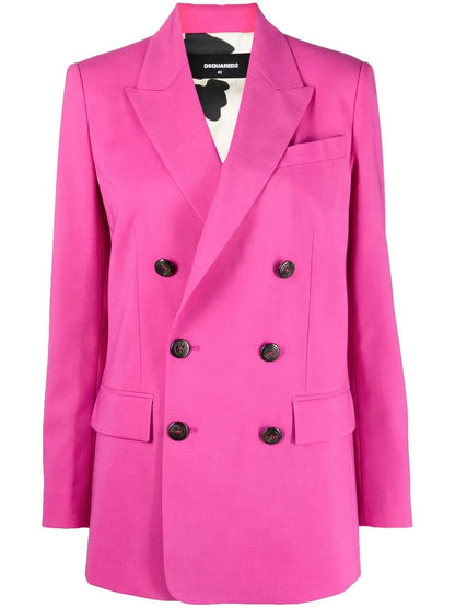 Peak-Lapel Double-Breasted Blazer