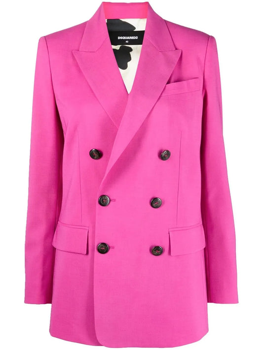 Peak-Lapel Double-Breasted Blazer