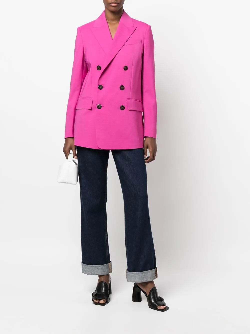 Peak-Lapel Double-Breasted Blazer