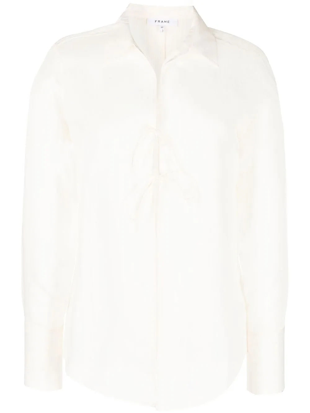 Front-Tie Long-Sleeve Blouse