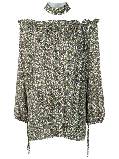 Floral-Print Off-Shoulder Blouse