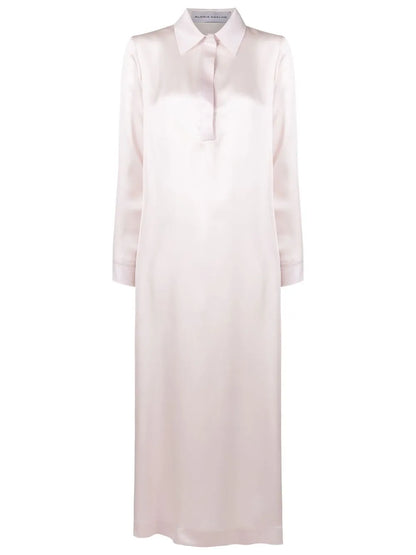 Silk Maxi Shirt Dress