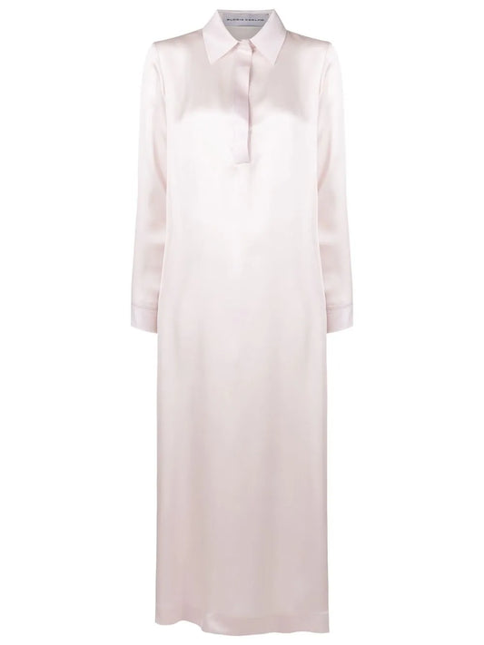 Silk Maxi Shirt Dress