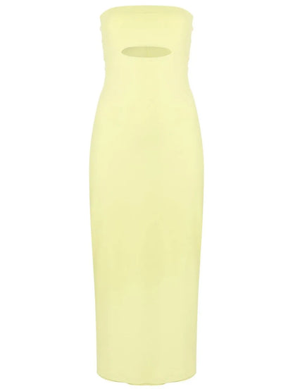 Cut Out-Detail Off-Shoulder Maxi Dress