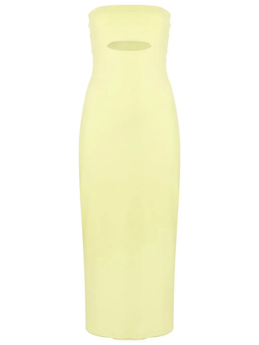 Cut Out-Detail Off-Shoulder Maxi Dress