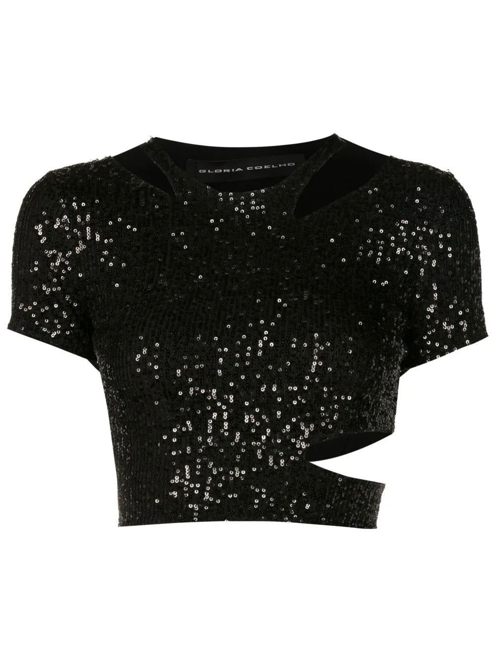 Sequin-Embellished Cropped Top
