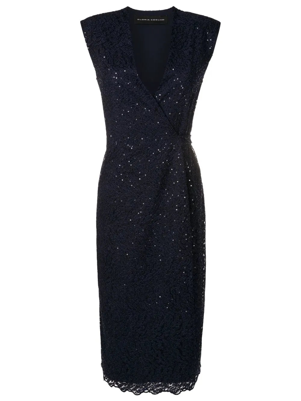 Sequin-Embellished Sleeveless Midi Dress