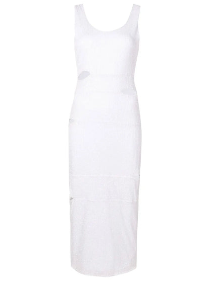 Cut Out-Detail Sleeveless Midi Dress