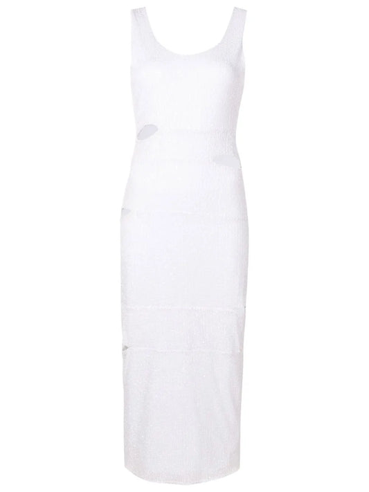 Cut Out-Detail Sleeveless Midi Dress