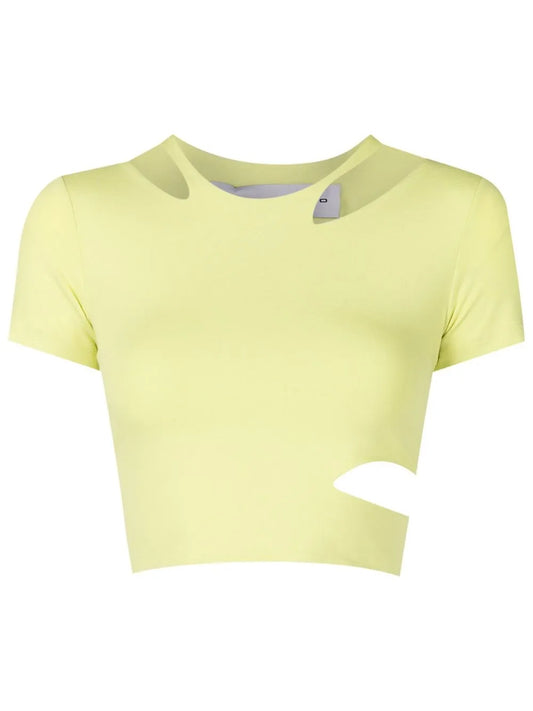 Cut Out-Detail Cropped T-Shirt