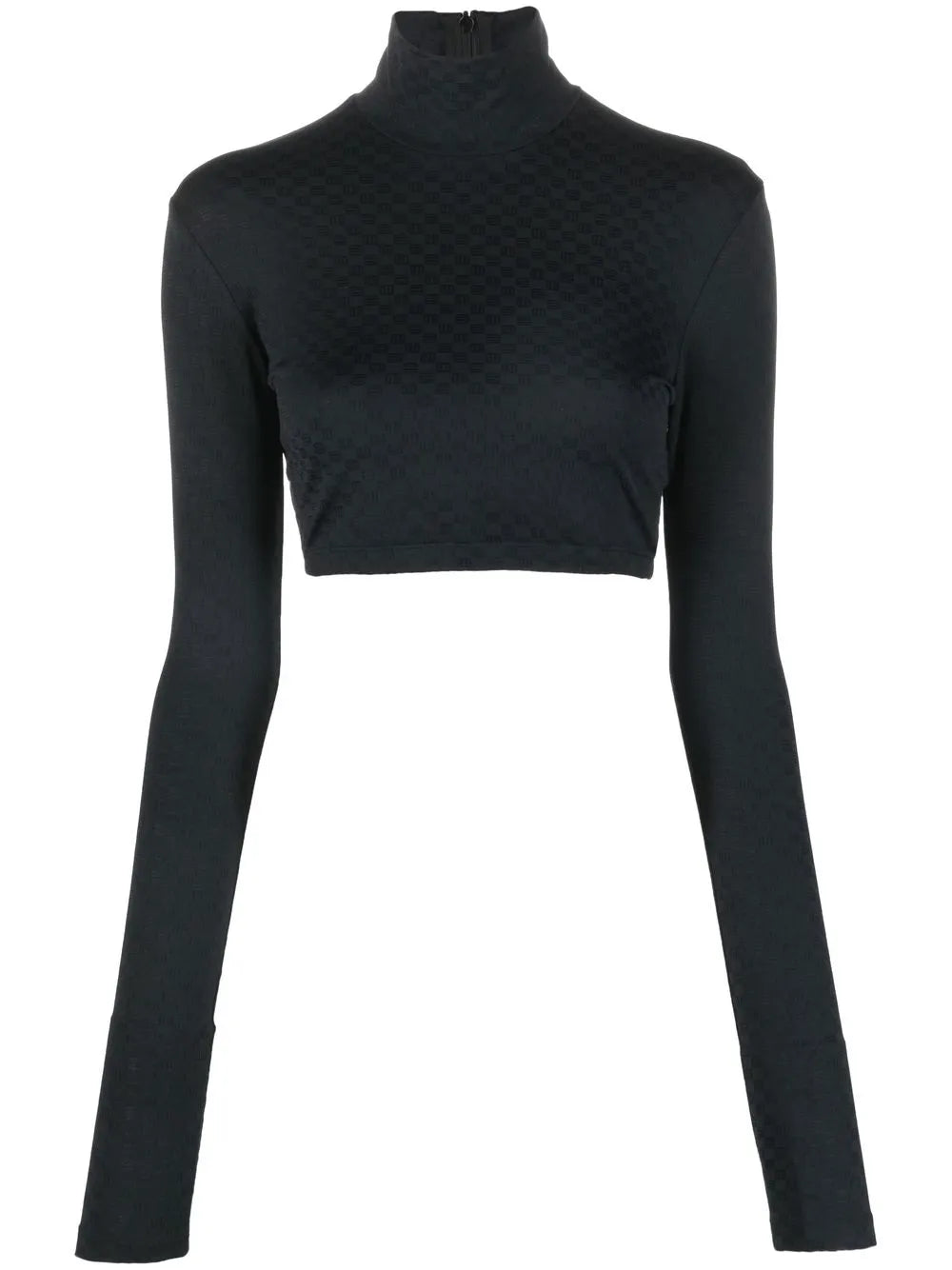 Funnel-Neck Long-Sleeve Top