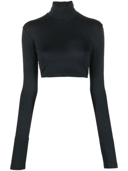 Funnel-Neck Long-Sleeve Top