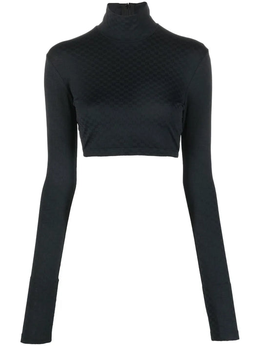 Funnel-Neck Long-Sleeve Top