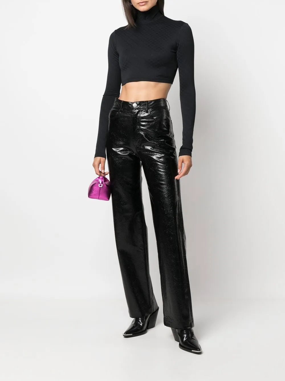 Funnel-Neck Long-Sleeve Top