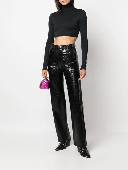 Funnel-Neck Long-Sleeve Top