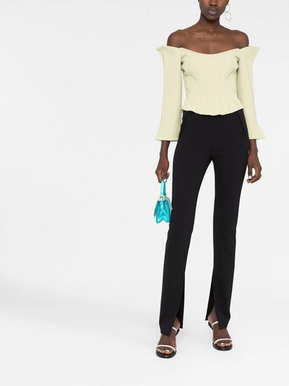 Slit-Detail Tailored Trousers