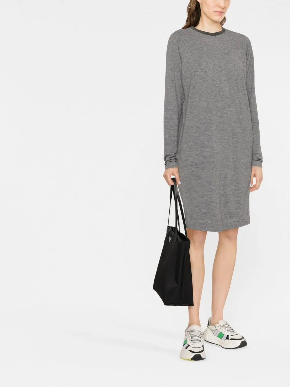 Monili-Trim Knitted Dress