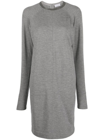 Monili-Trim Knitted Dress