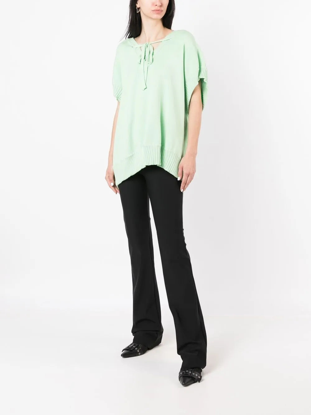 Front Tie-Fastening Blouse