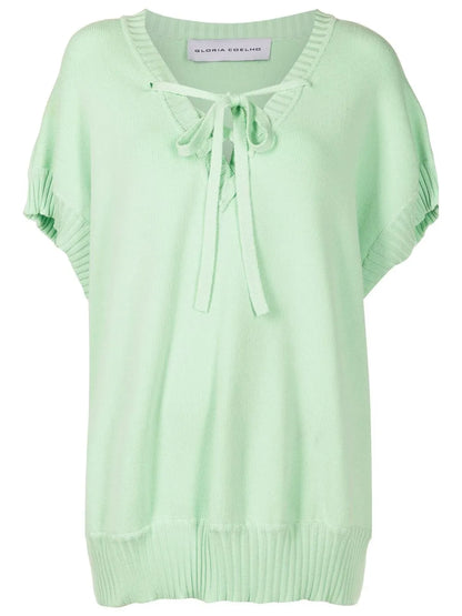 Front Tie-Fastening Blouse