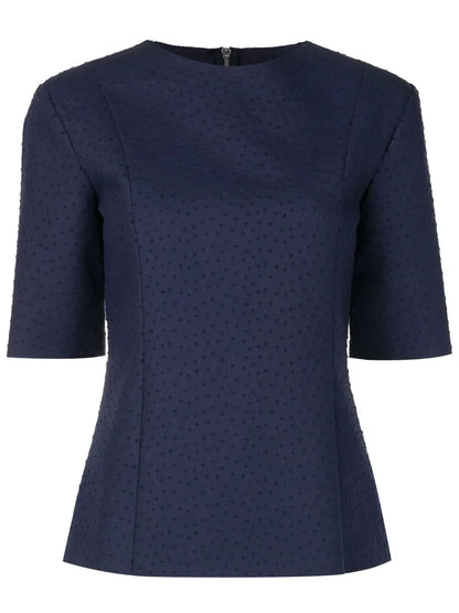 Embroidered Short-Sleeved Top