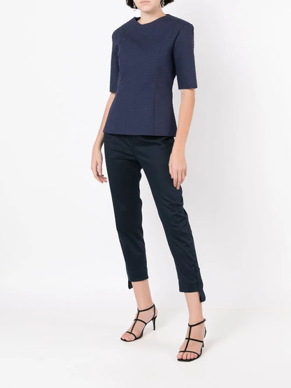 Embroidered Short-Sleeved Top