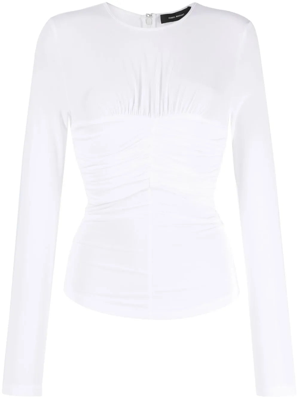 Gathered-Detail Long-Sleeve Top