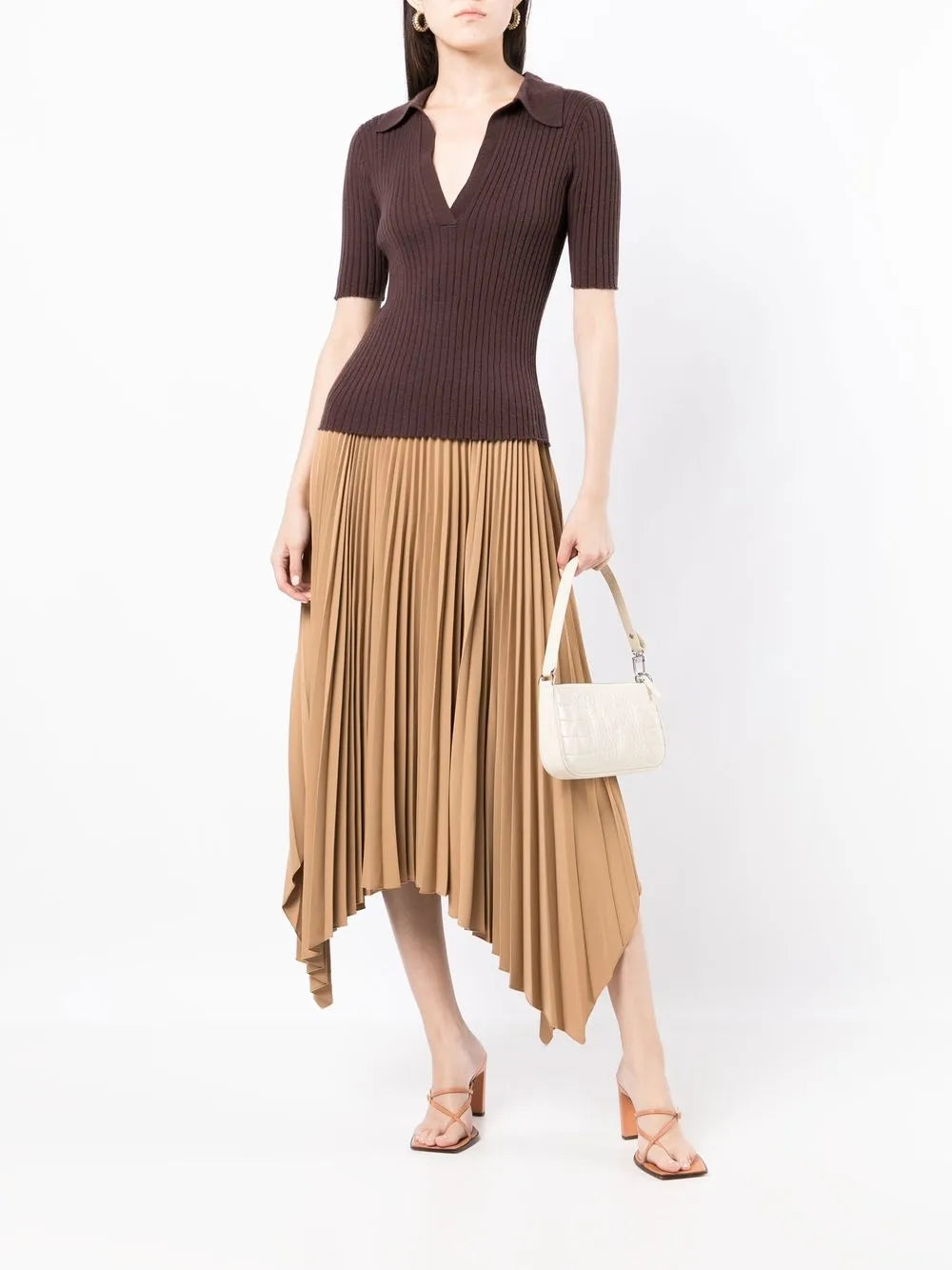 Summer Cashmere-Blend Polo Top