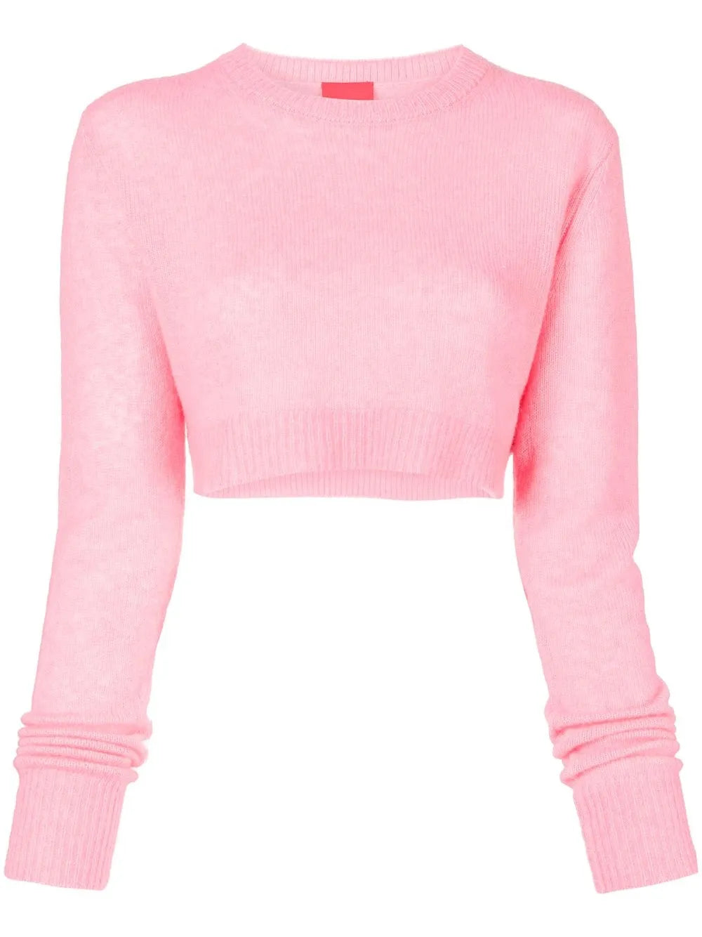 Ribbed-Trim Cropped Jumper