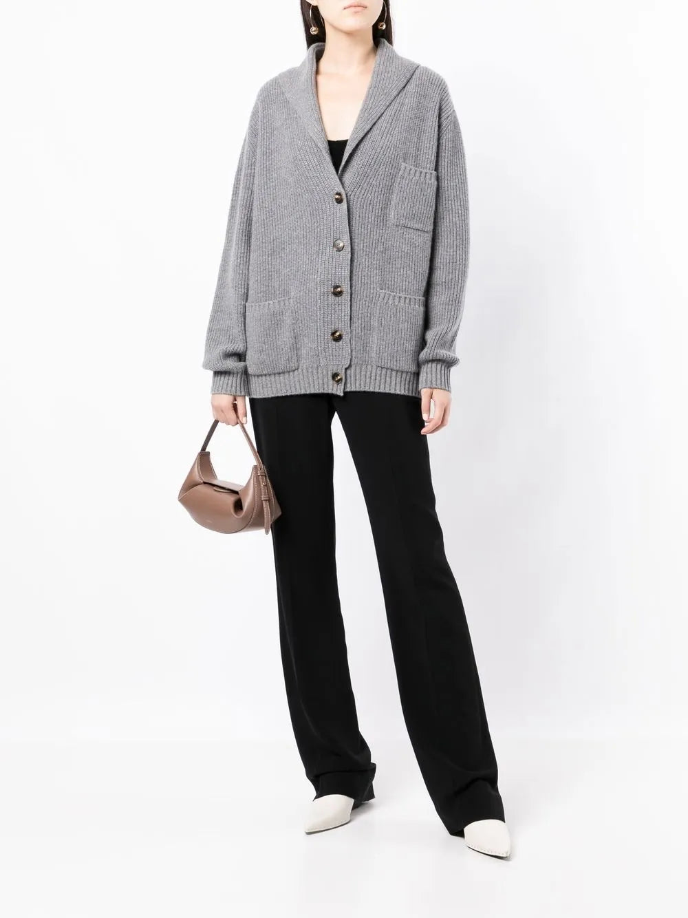 Shawl-Lapels Knitted Cardigan
