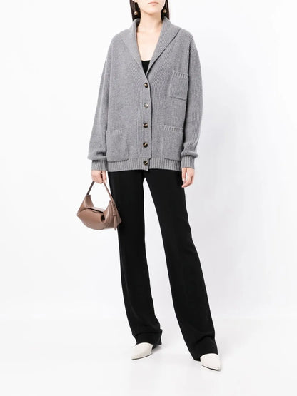 Shawl-Lapels Knitted Cardigan