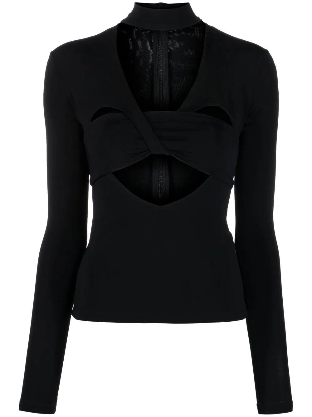 Cut-Out Detail High-Neck Top