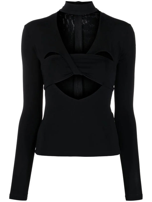 Cut-Out Detail High-Neck Top