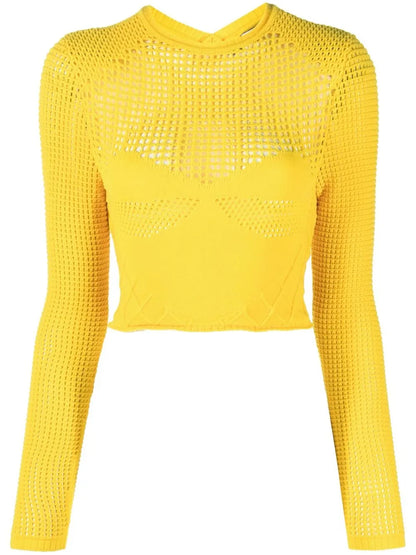 Crochet-Hearts Cropped Jumper