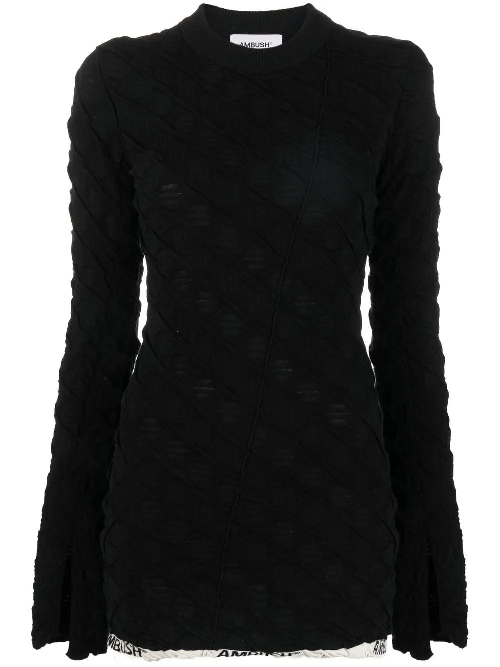 Textured Logo-Hem Knit Jumper
