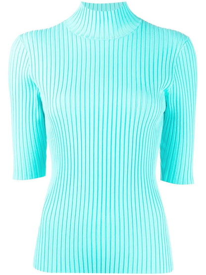 Short-Sleeve Rib-Knit Top