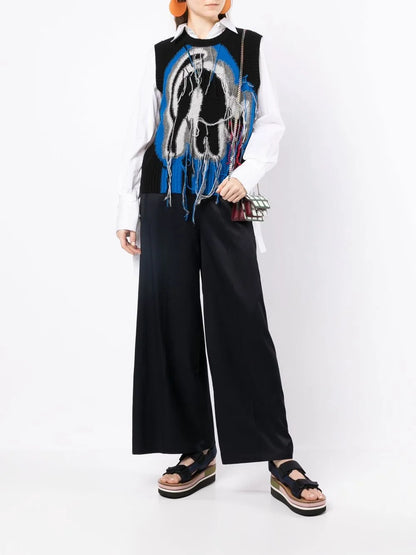 Wide-Leg High-Waisted Trousers