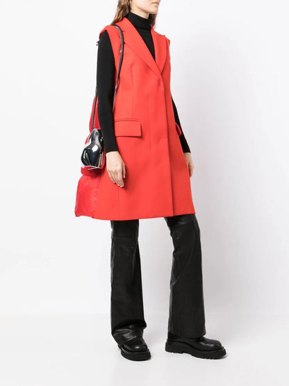 Single-Breasted Sleeveless Coat