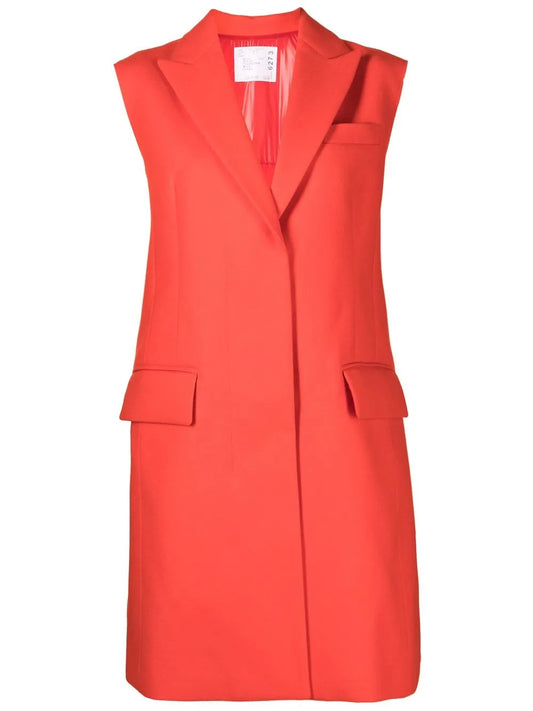 Single-Breasted Sleeveless Coat