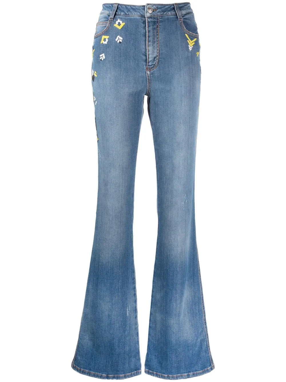 Embroidered Flared Jeans