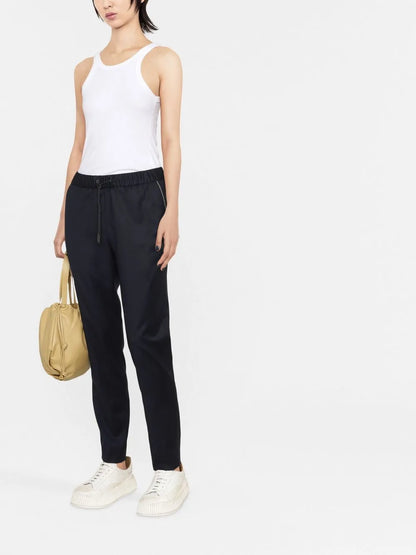 Drawstring Straight-Leg Trousers