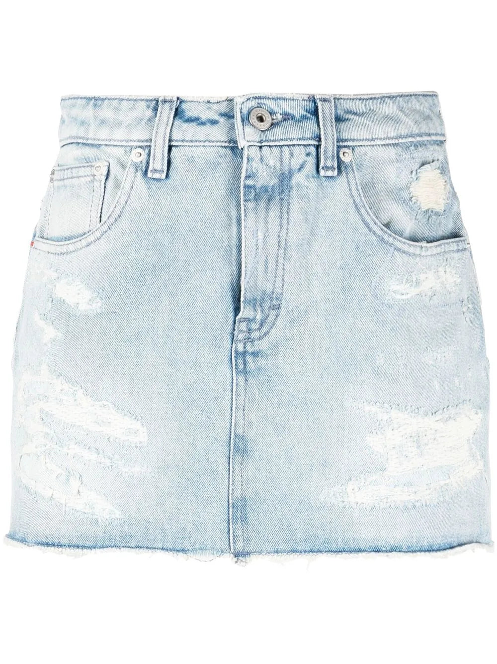Distressed Denim Skirt