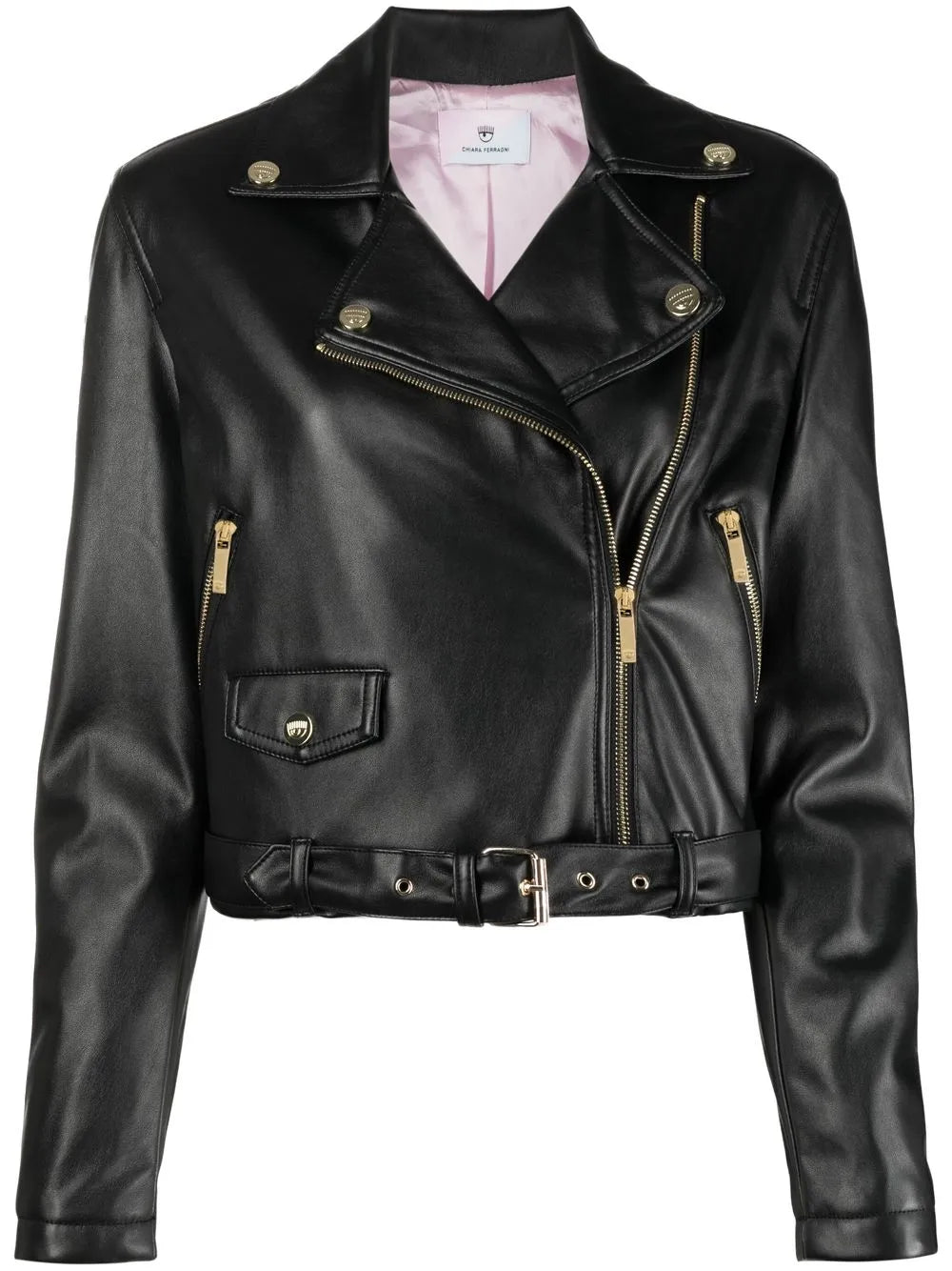 Zip-Up Faux Leather Biker Jacket